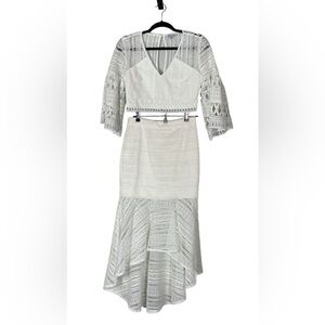 Twosisters the label white crochet skirt set